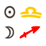 Sonne in Waage mit Mond in Schütze