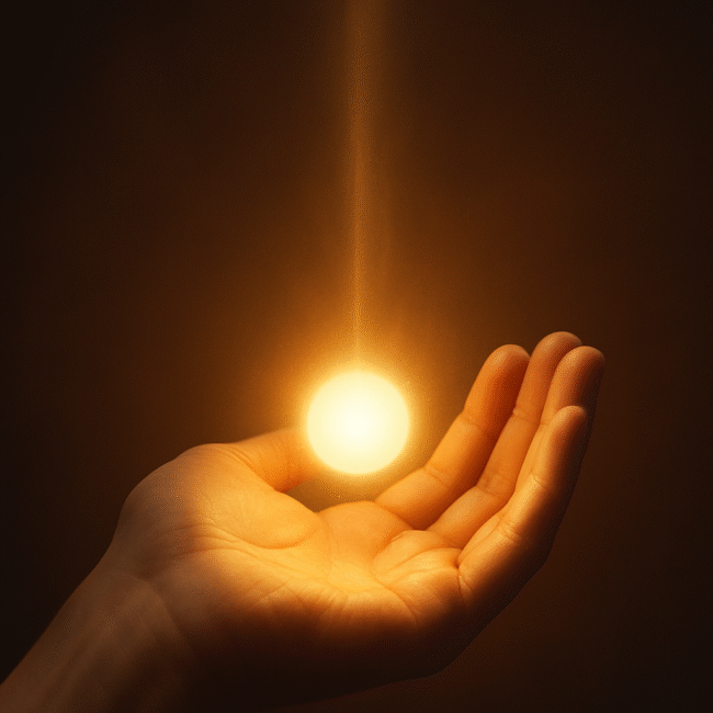 Bild: Ein Licht in der Hand